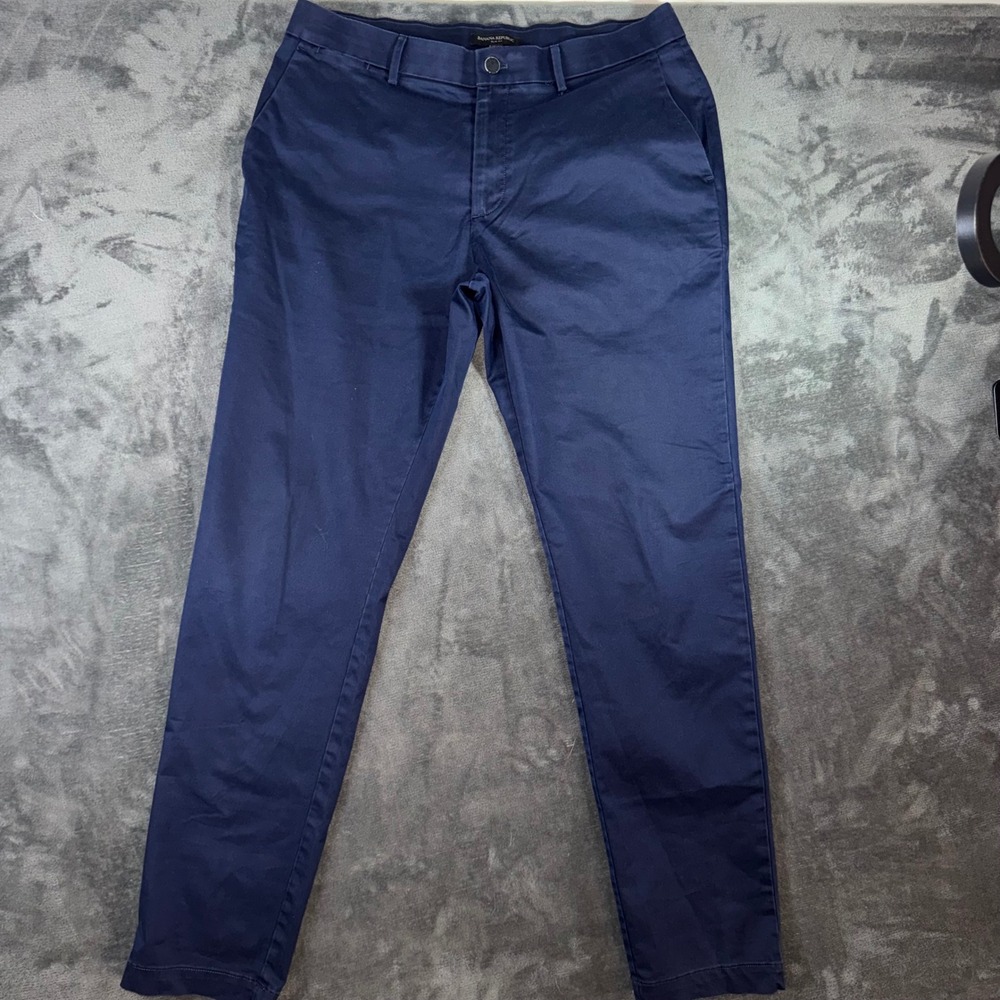 Mens 34x34 Banana Republic Pants Navy Blue Excellent Slim Fit Chino Chinos
